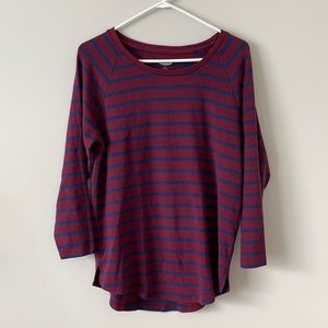 Old Navy Women’s Maroon/Navy Striped Sweater